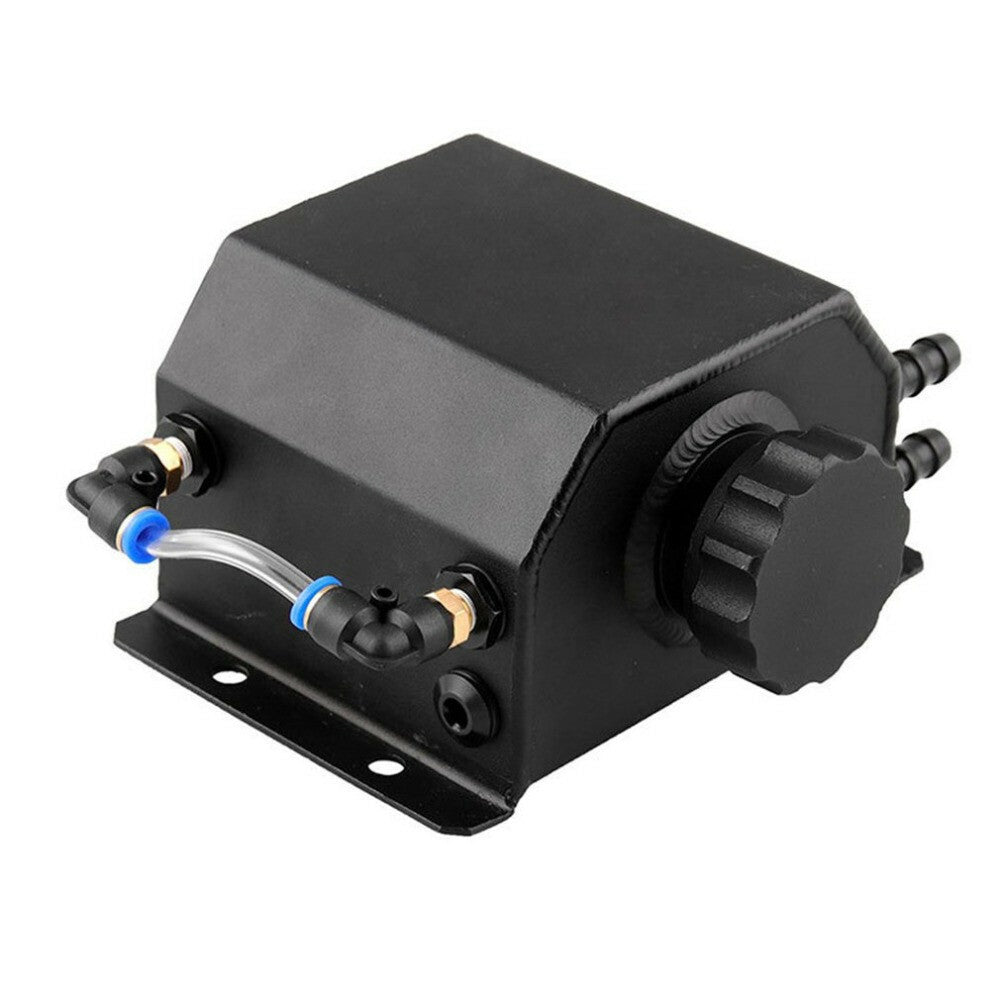 1L Black Aluminum Radiator Coolant Overflow Bottle Recovery Tank Reservoir Kit