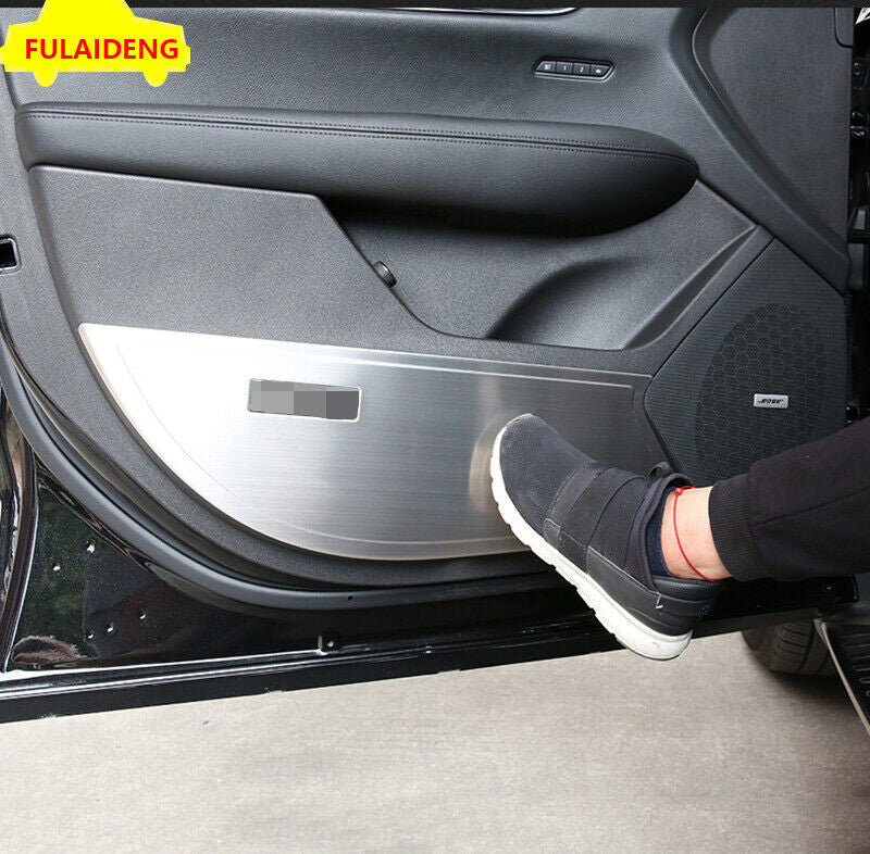 for Cadillac XT5 2016-2021 Silver Titanium Door Anti-Kick Pad Protective Cover