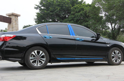 6Pcs Blue BC Pillar Post Panel Window Trim Covers for Honda Accord 9TH 2013-2017