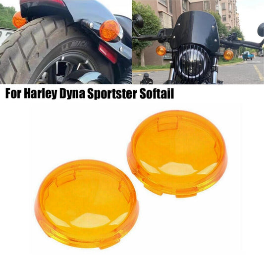 2x Orange Turn Signal Light Lenses Cover for Harley Dyna Street Glide Road King