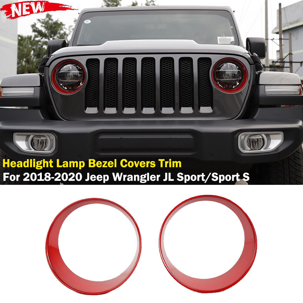 Suitable for 2018+ for Jeep for Wrangler JL Gladiator JT 2X Car Headlight Bezel Cover Decoration