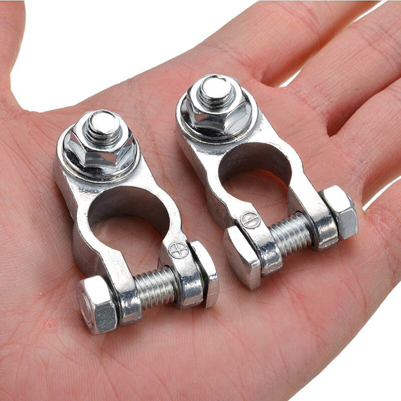 2-Pack Automotive Replacement Battery Clip Terminal Connector Zinc Pins 16mm-18mm