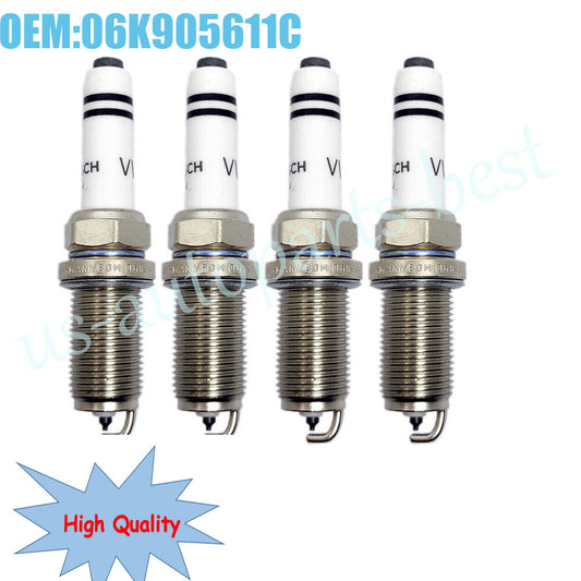 4 pcs Platinum Spark Plug for 2015-2018 A3 Quattro S3 TT Quattro 2.0L 06K905611C