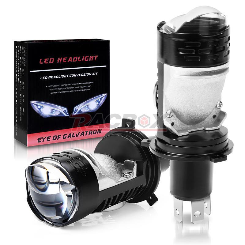2X H4 for Mini Bi-LED Projector Lens LHD LED Headlight Bulbs High-Low 12000LM left