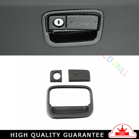 for Co -Pilot Storage Box Handle Sticker Trim 3 for Honda CRV 2017-2022 Carbon Fiber