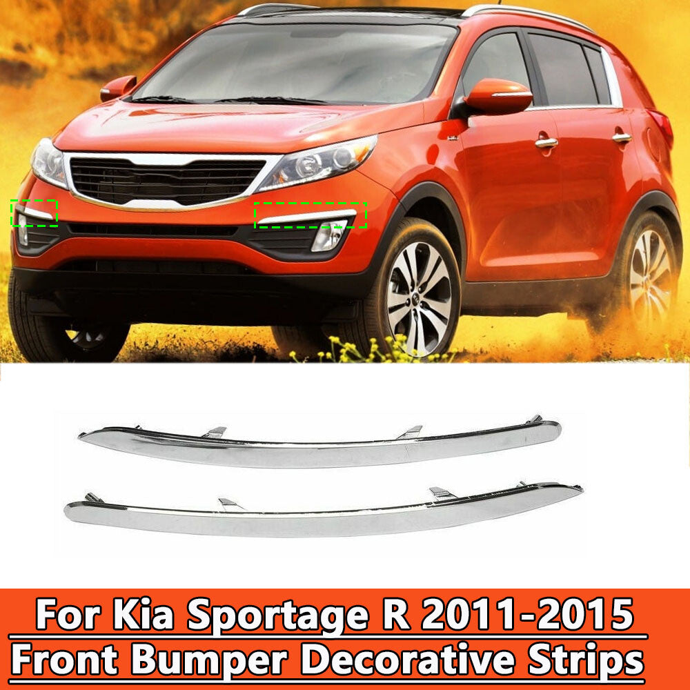 for Kia Sportage 2011-2015 Chrome Front Bumper Eyeline Trim Garnish 1Pair