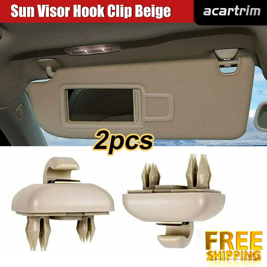 Pair of Sun Visor Clip Beige for Audi A3 A4 A5 Q5 A7 B6 B7 B8 S4 S5 TT 8U0857562
