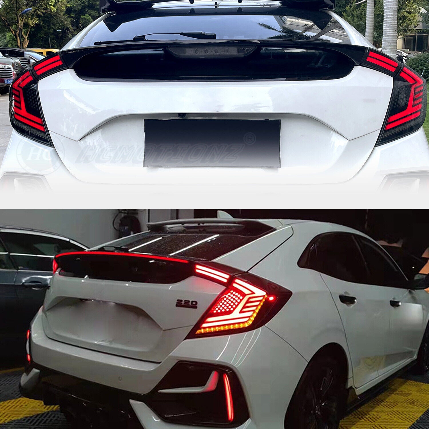 LED Tail Lights for Honda for Civic Hatchback FK7 FK8 2017-2021 Rear Lamps