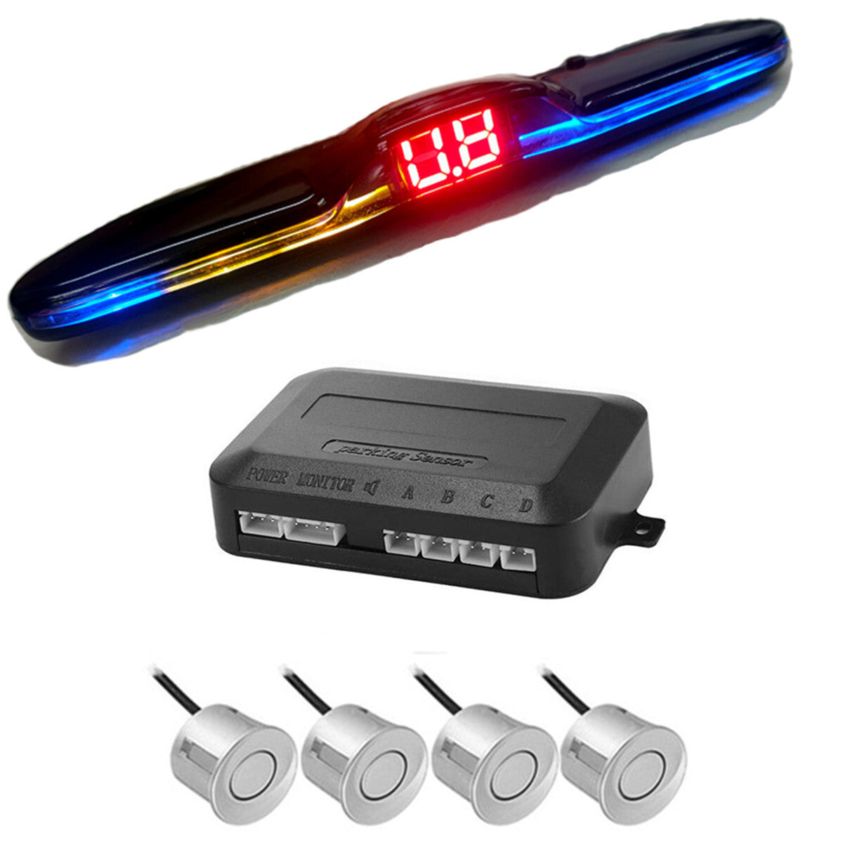 LED Display Car Parking Sensors Reverse Backup Rear Radar System Sound Alarm Kit