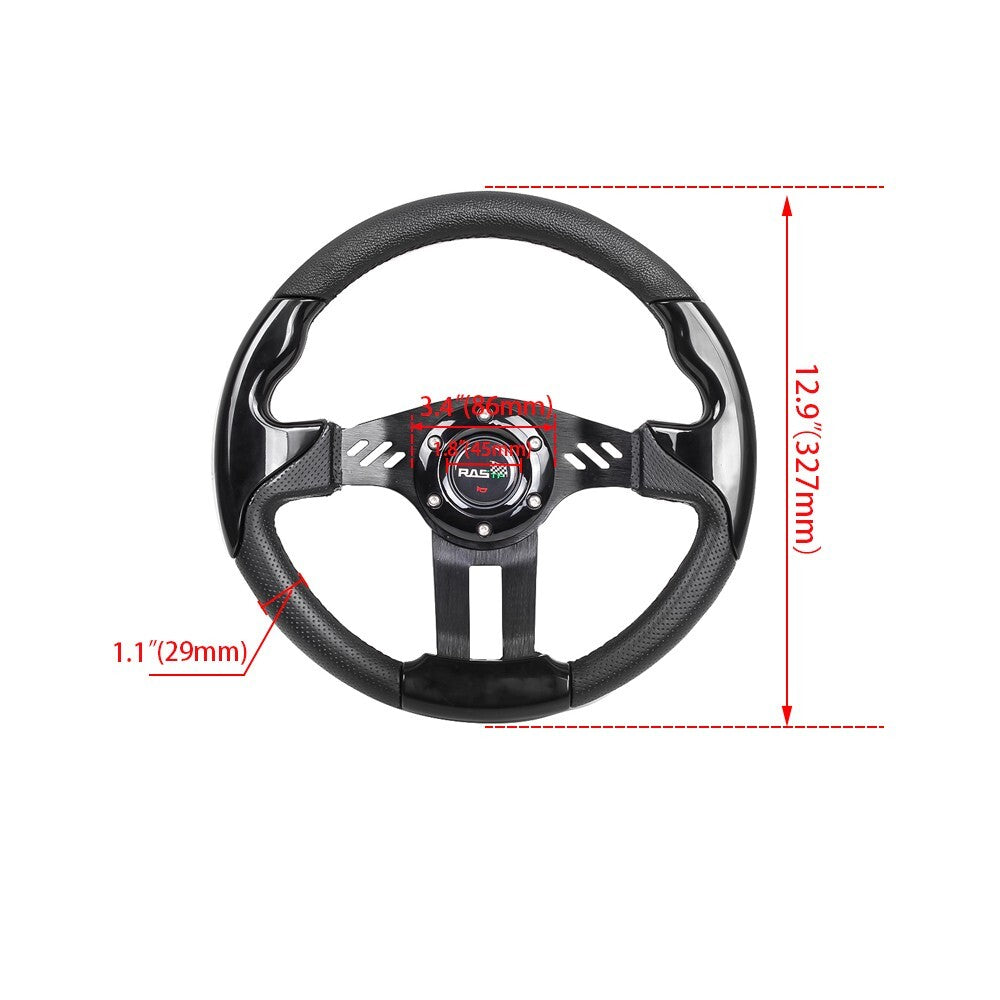 for EZGO TXT RXV Silver Adapter+13in for Golf Cart Black Steering Wheel Accessories