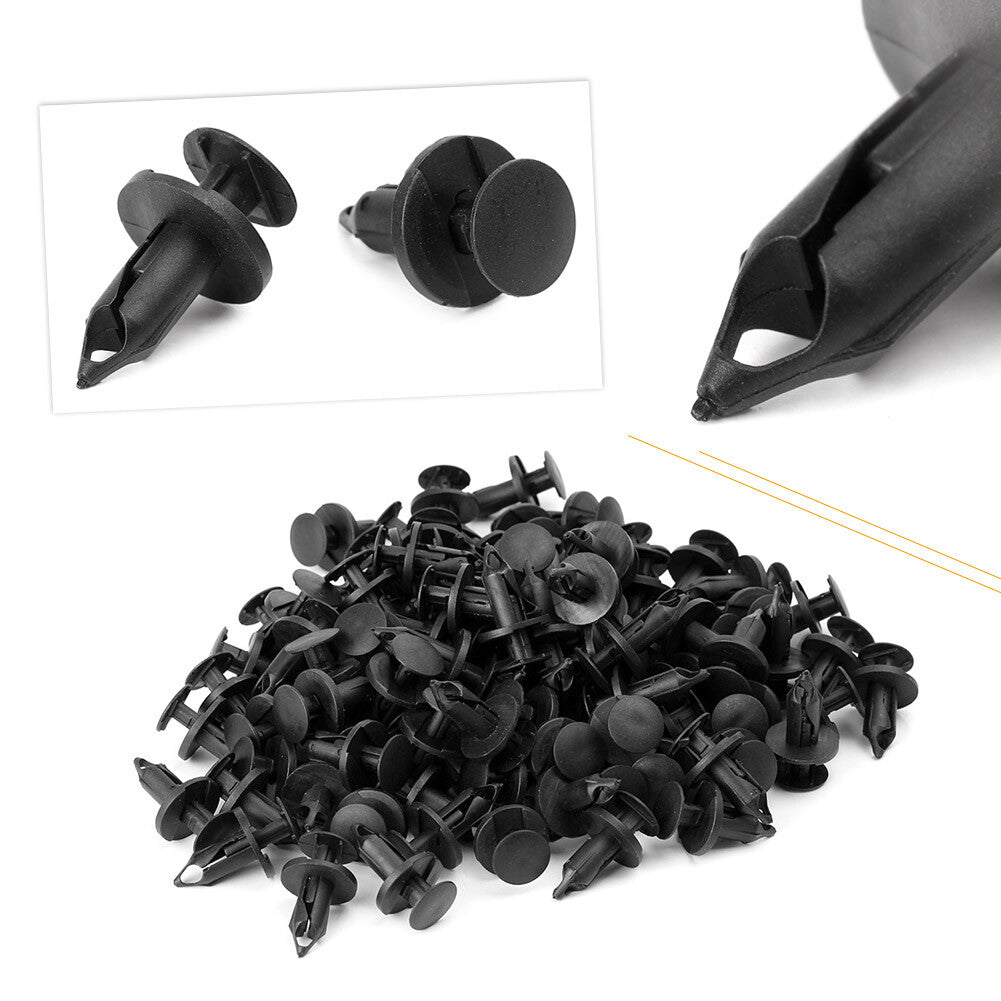 100X Car Body Bumper Fender Retainer Push Pin Clip Rivet Fasteners Kit Plastic