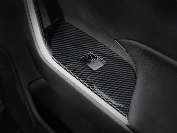 4P Carbon ABS Inner Window Lift Switch Cover Trim for for Toyota RAV4 2019-2023