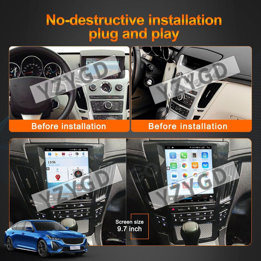 Carplay Car Radio 2Din Stereo for Cadillac CTS 2007-2012 GPS Navi Screen 64GB