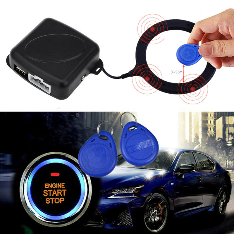 12V Car Start Stop Button Engine Push Start Alarm RFID Lock Keyless Anti-Theft