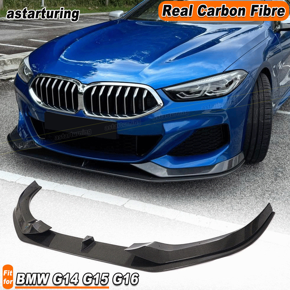 for BMW 8 Series G14 G15 G16 18-23 REAL Carbon Front Bumper Spoiler Lip Splitter