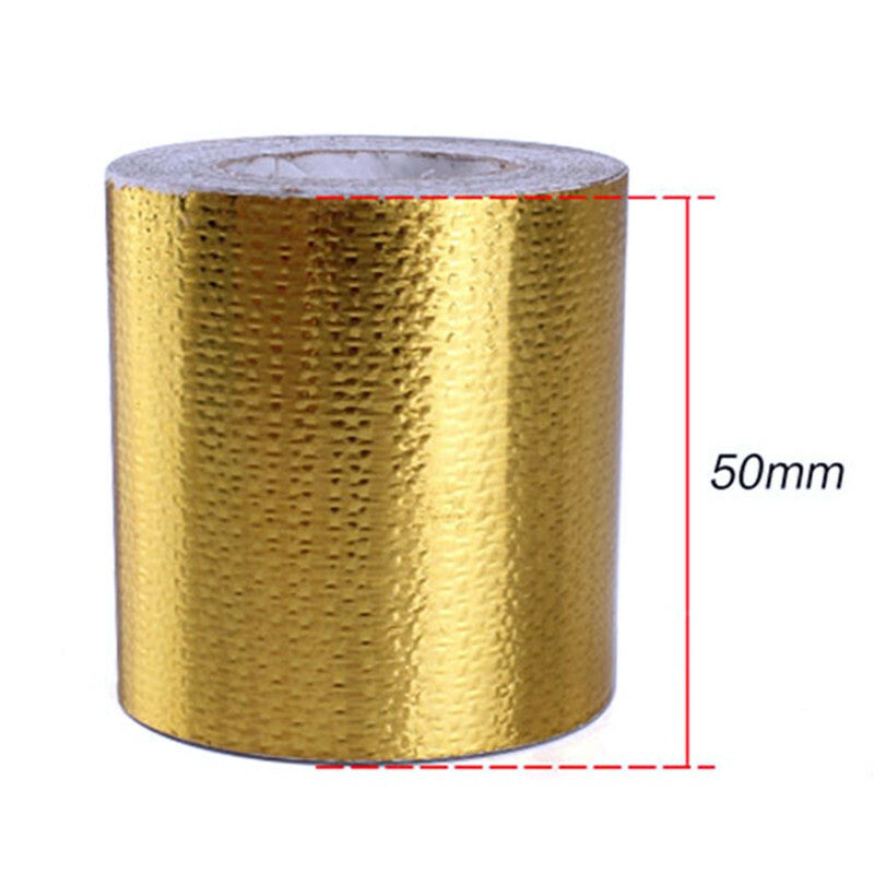 Car Exhaust Intake Insulation Shield Wrap Heat Barrier Self Adhesive Gold Tape