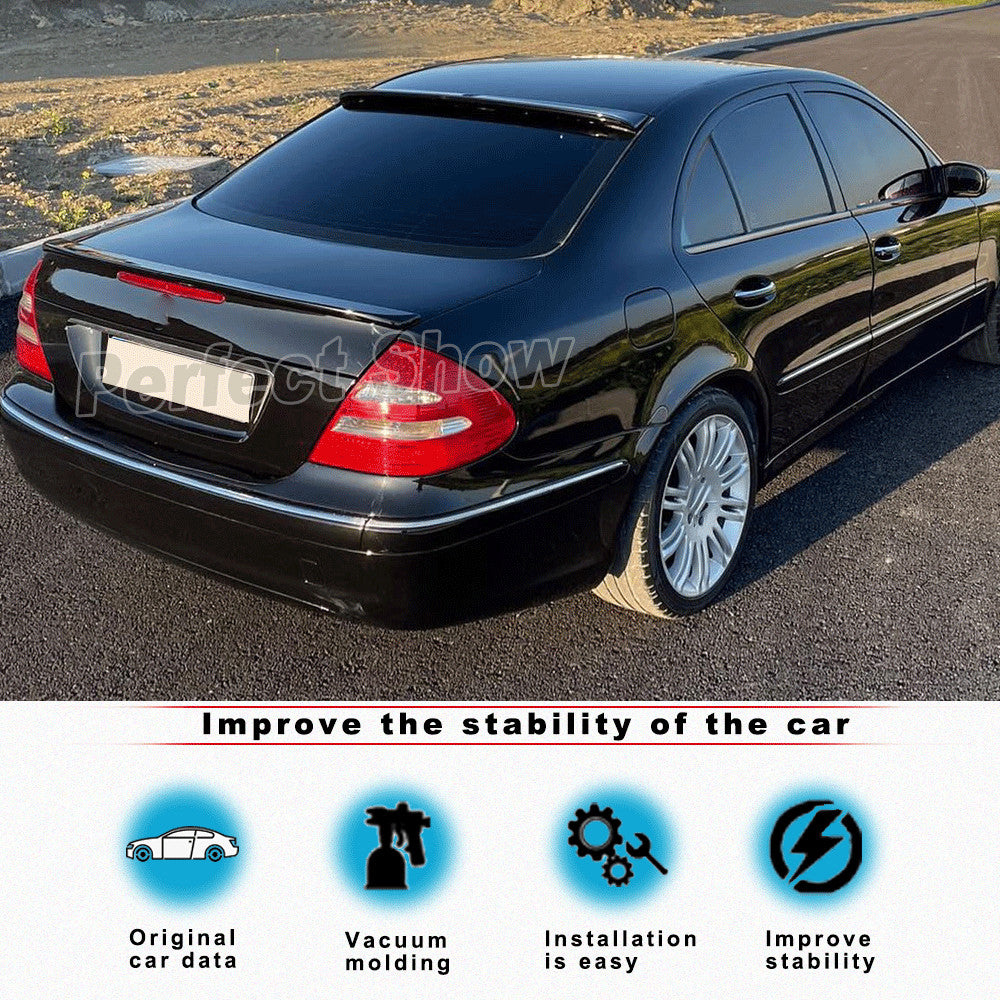 for Benz E-Class W211 E55 E63 Sedan 02-08 REAL CARBON Rear Roof Spoiler Lip