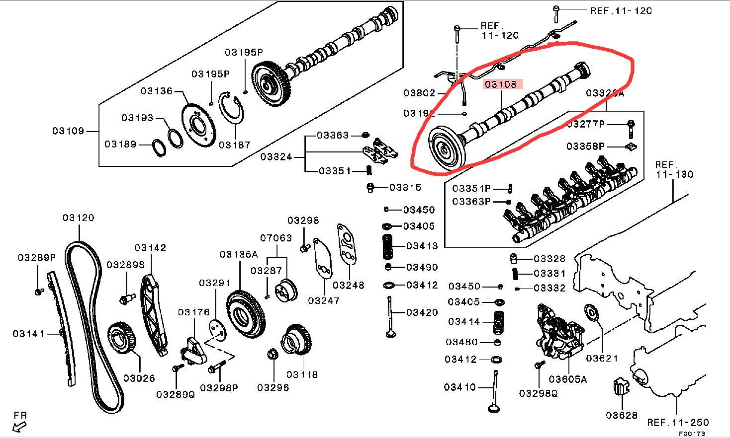 Inlet Camshaft fit for Mitsubishi 4N15 PAJERO SPORT 2015- TRITON 2015- 1015B697