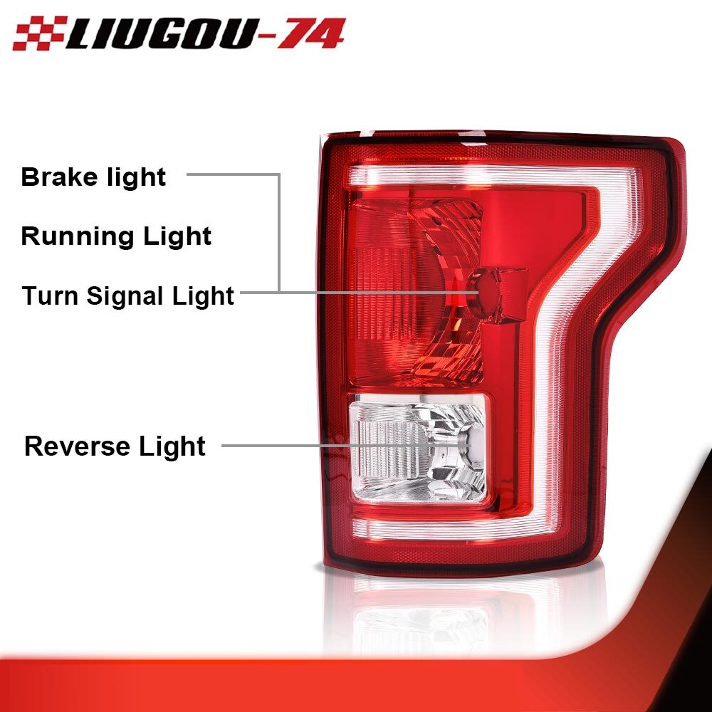 Suitable for 2015, 2016, and 2017 for Ford F-150s. Halogen dual taillight kit (2 LH right-hand grip).