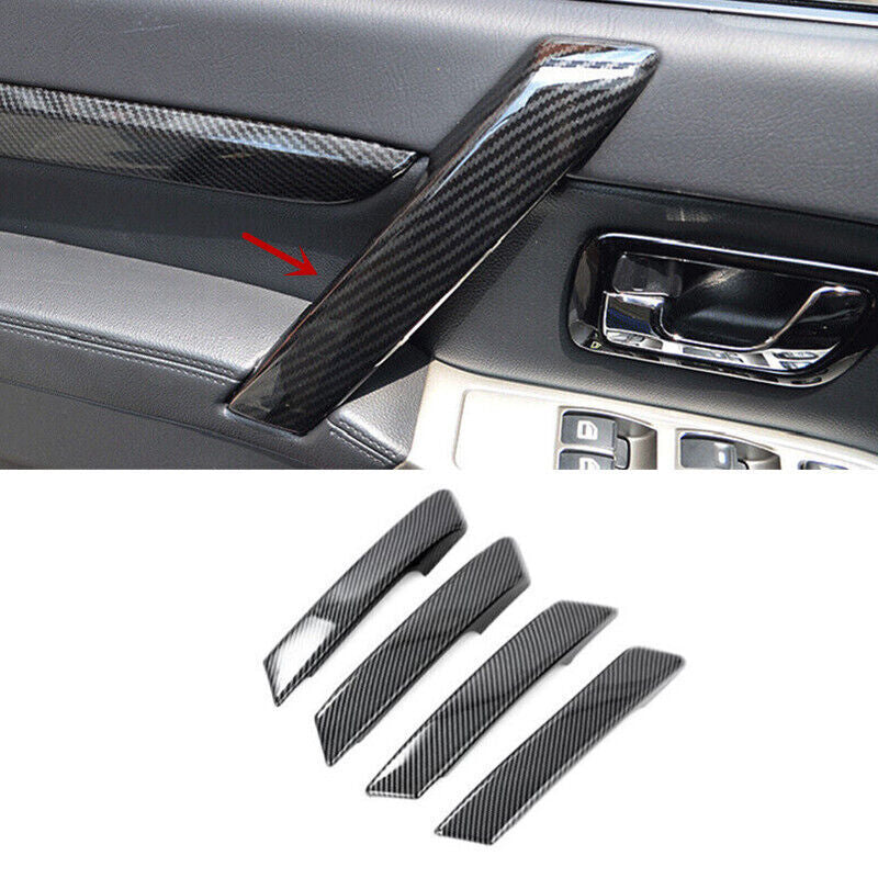Carbon Fiber Door Armrest Stripe Trim for Mitsubishi Pajero Montero 2009-2021