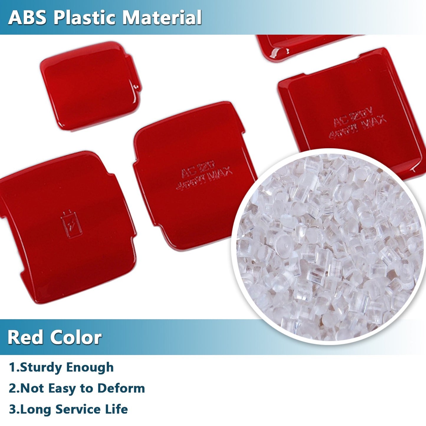 5PCS Red Front Rear Power/USB Socket Cover Trim for Ford F150 2021 2022 2023