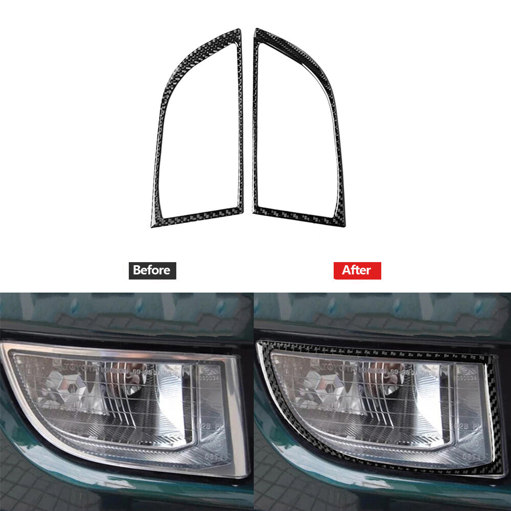 Carbon Fiber Front Light Frame Cover Trim for Toyota for Land Cruiser Prado 2010-18