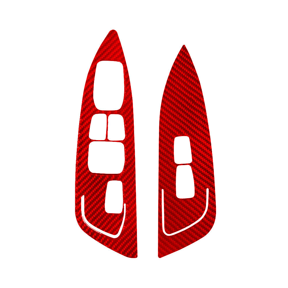2X Red Carbon Fiber Front Door Control Cover for Hyundai for Veloster JS 2019-2022