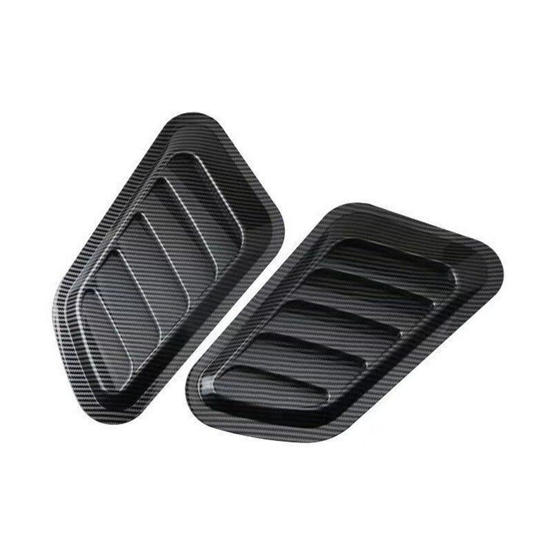 2PCS Carbon Fiber Car Tuning Hood Air Flow Intake Decoration Hood Scoop Sticker