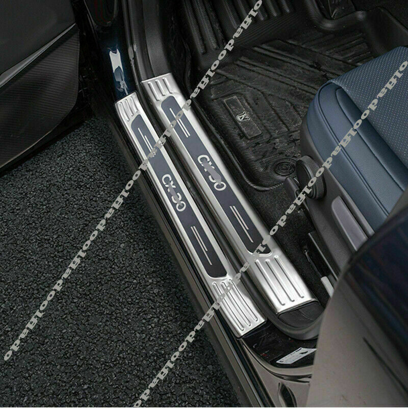 for Mazda CX-30 2020-2022 Silver Door Sill Scuff Plate Cover Protector Guards