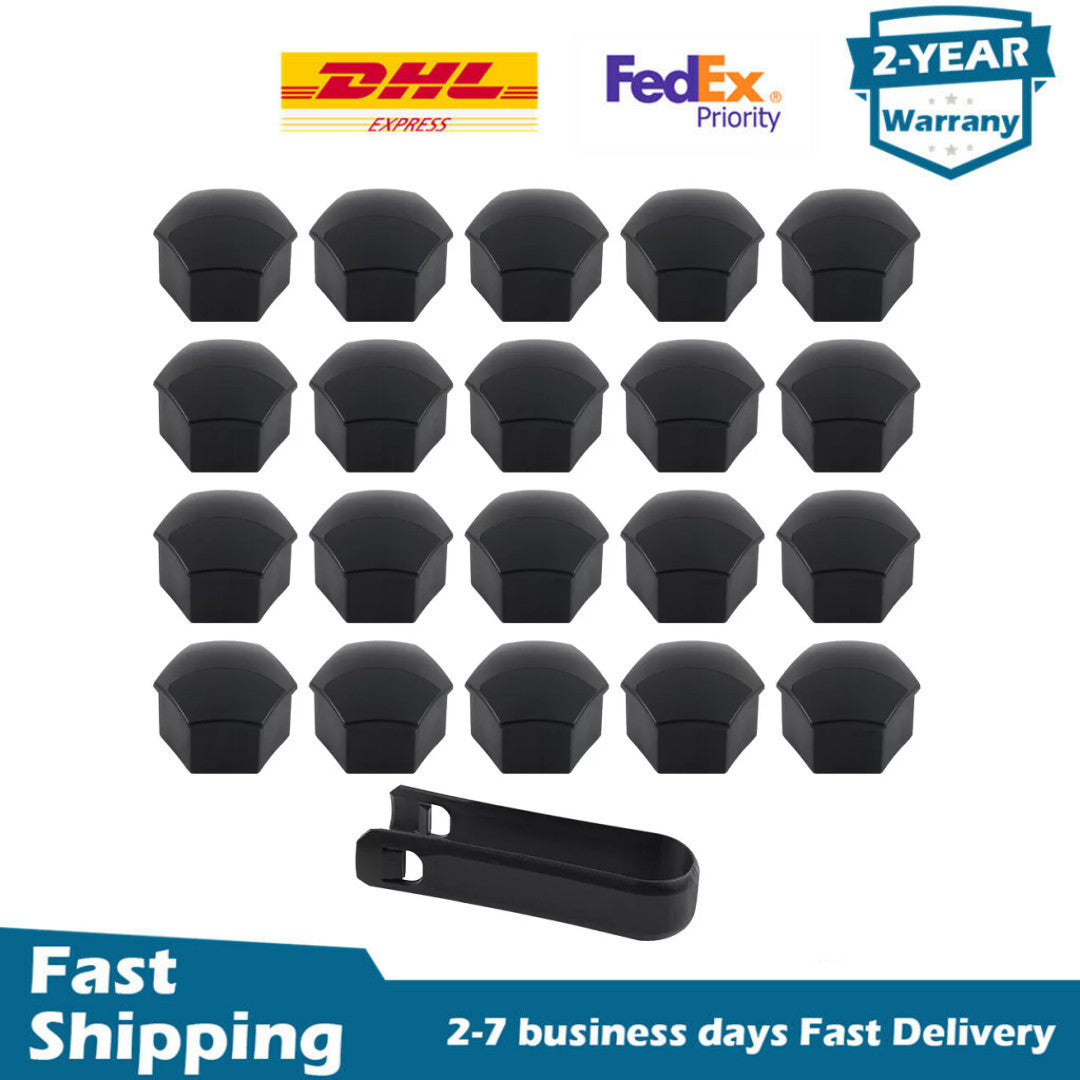 20x21mm Tire Screw Dust Cover Wheel Nut Cover W/Removal Tool Fit for Tesla S 12-17