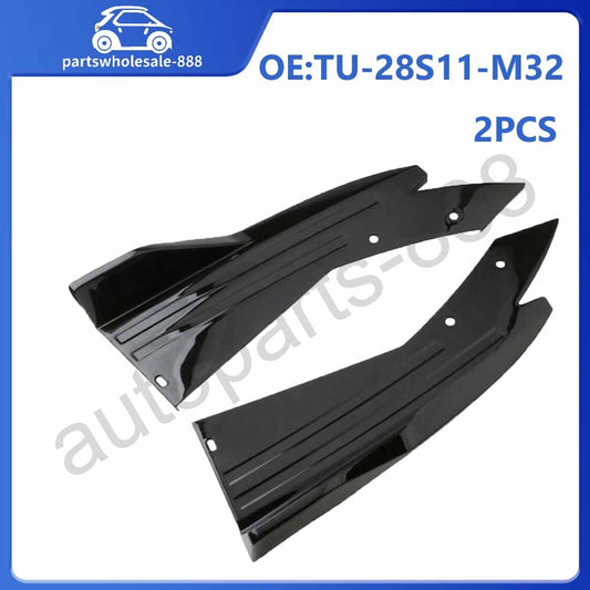 2Pcs Car Rear Bumper Spoiler Lip Splitter Diffuser Winglet Wings Glossy Black