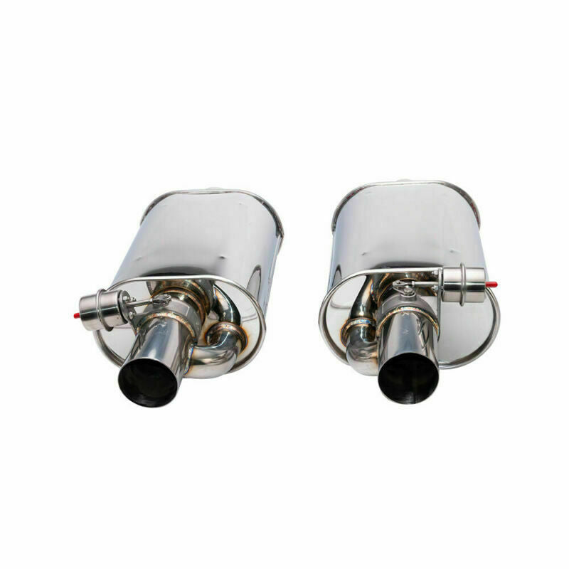 Pair 3 Adjust The Sound Muffler W/ Exhaust Valve Double Outlet 9.56 Body New