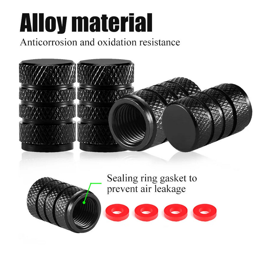 4-piece car tire valve cover rod air dust cover, dustproof and rustproof, blue, suitable for Cadillacs.