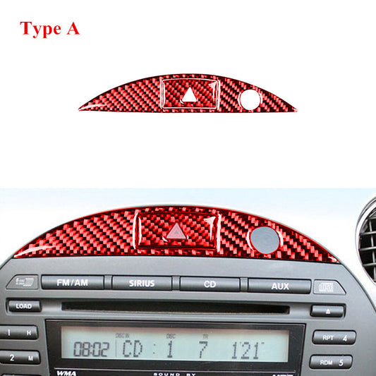 Red Carbon Fiber Interior Warning Light Button Trim for Mazda MX-5 Miata 2009-15
