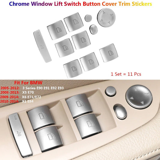 for BMW X5 X6 E70 E71 E90 E84 Car Door Window Lift Switch Buttons Cover Sticker