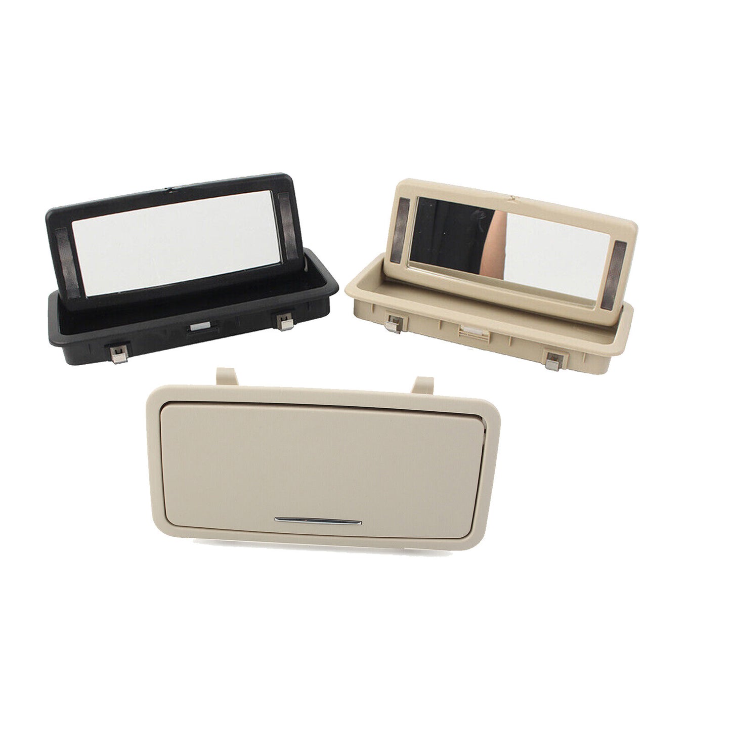 Car Rear Row Vanity Mirror Makeup Mirror With Lights for Jaguar XJ 2010-2019