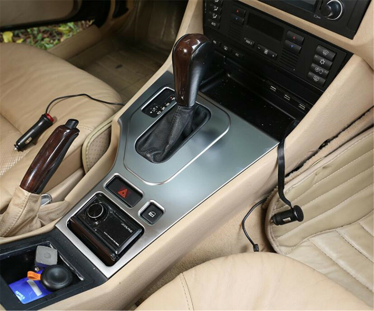 Silver ABS Central Console Gear Shift Panel Cover for BMW 5 Series E39 1998-2001