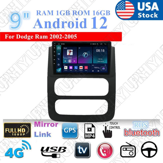 9Android 12 1+16GB Car Stereo Radio for Dodge for Ram 1500 2500 3500 2002-2005