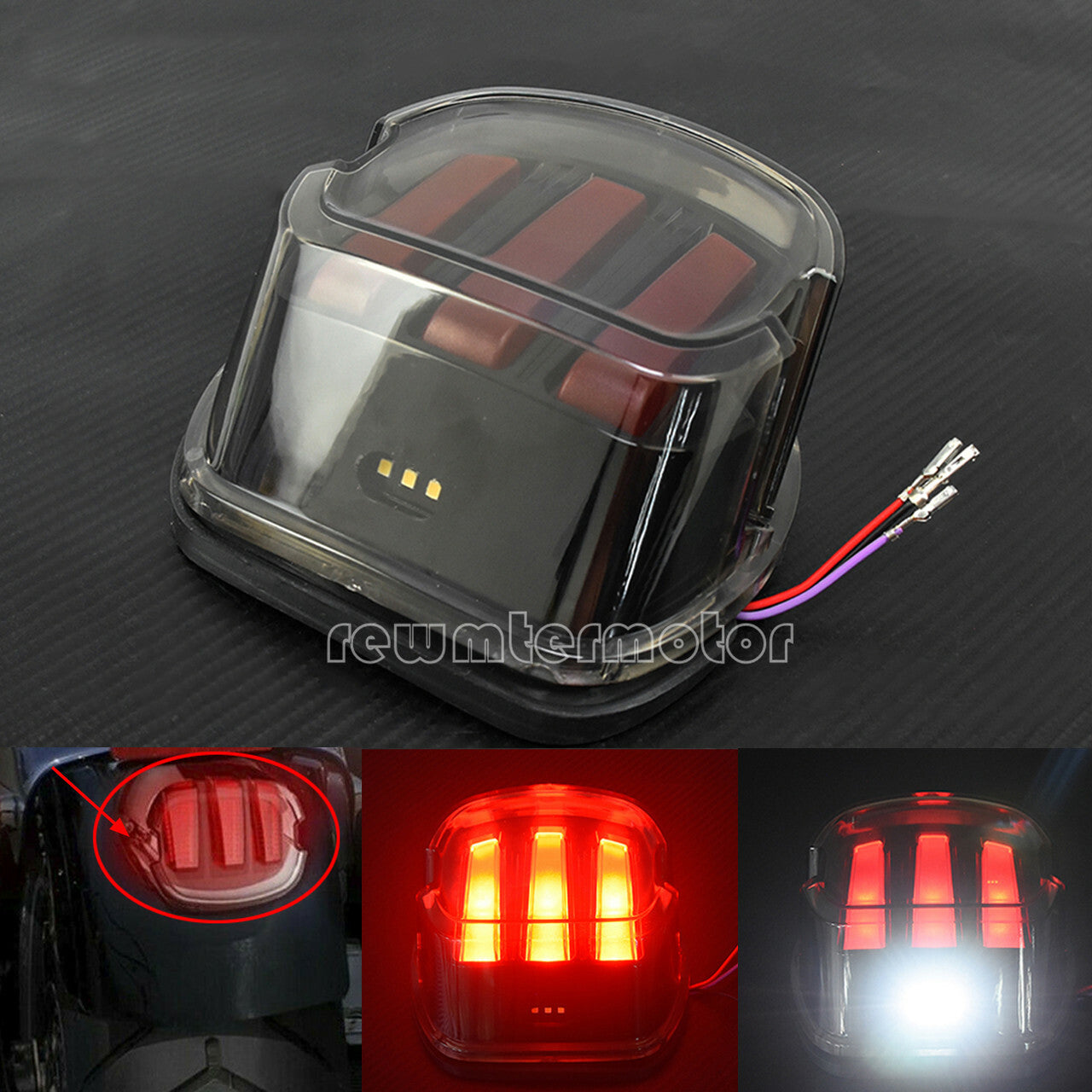 Motorcycle Led DRL Brake Tail Light Fit for Harley Softail Sportster Dyna Fatboy