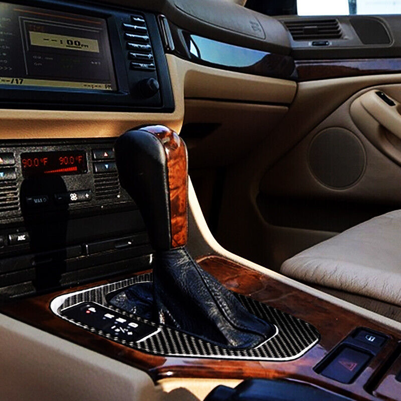 Real Carbon Fiber Console Gear Shift Panel Cover Trim for BMW 5 Series E39 98-05