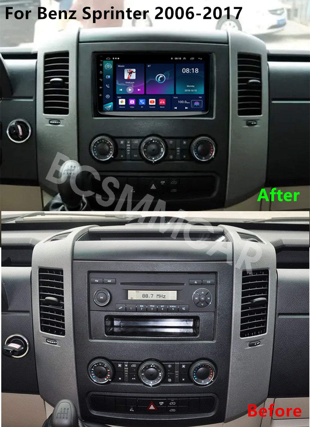 9 For Android Auto CarPlay Fit for Mercedes Sprinter 2006-2017 GPS Car Stereo