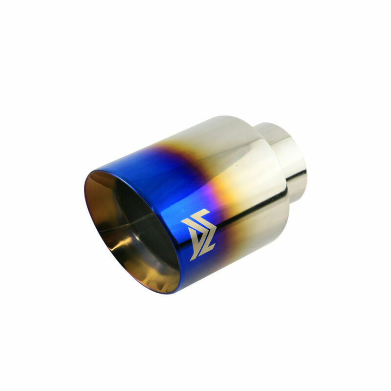 1 Blue Universal 2.5'' inlet 4'' outlet Exhaust End Tips Muffler Tips Slant Tip