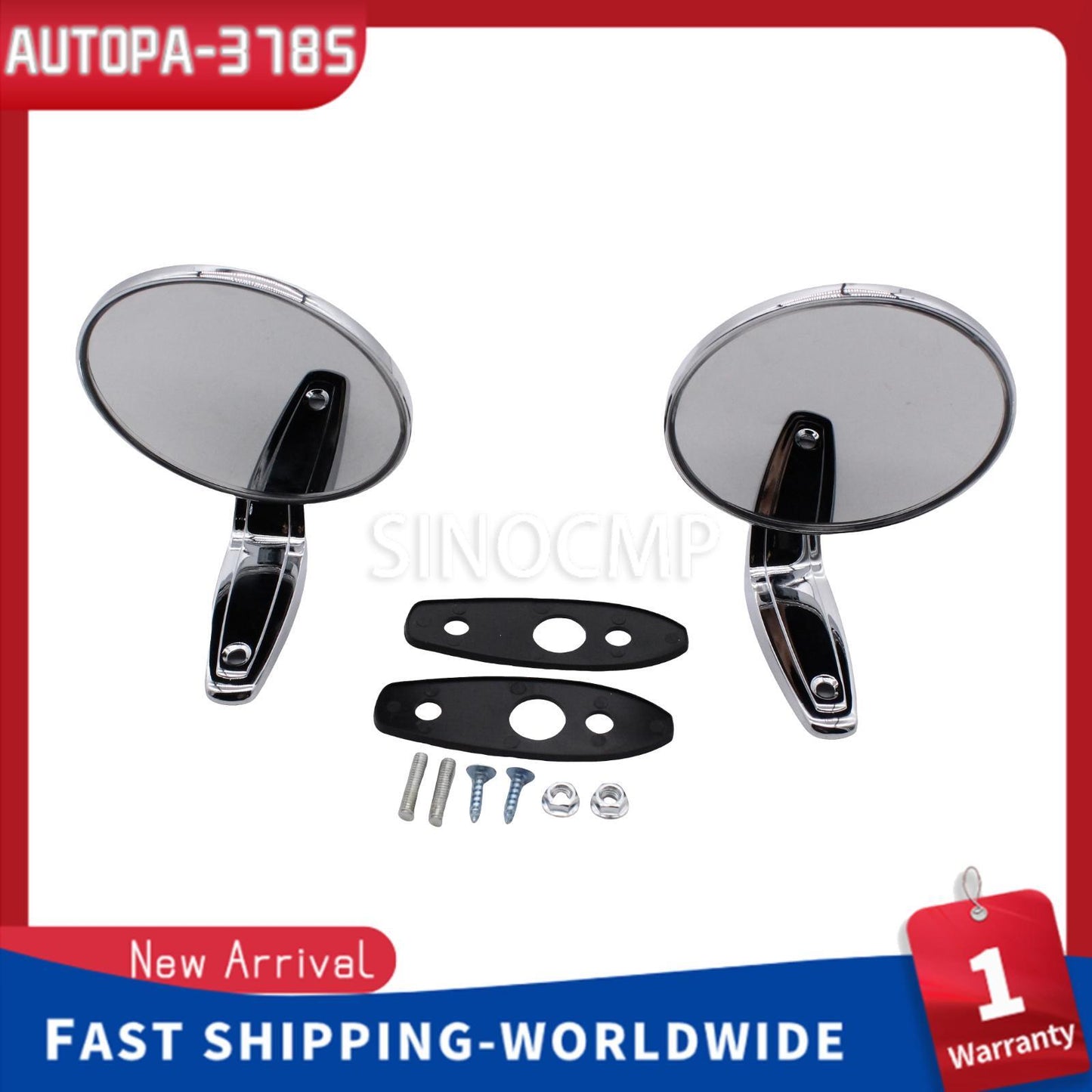 2 x Chrome Door Mirrors Outside Exterior Rearview For 1966-1975 for Dodge for Plymouth