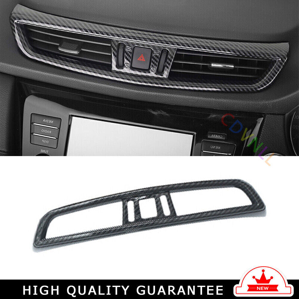 Middle Air Outlet Vent Cover Trim Fit for Nissan Rogue Sport 17-21 Carbon Fiber