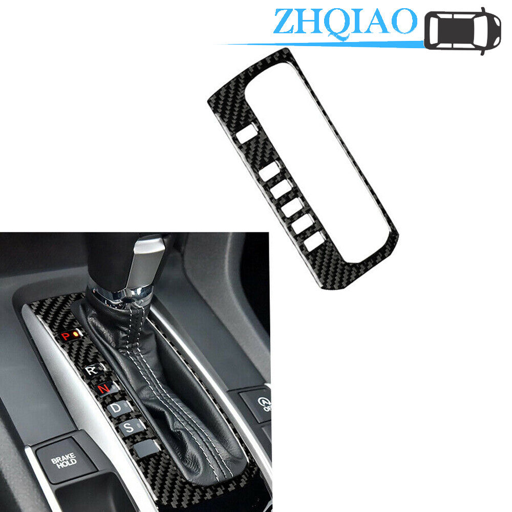 Carbon Fiber Gear Shift Knob Panel Cover Trim for Honda for Civic 10th 2016-2019