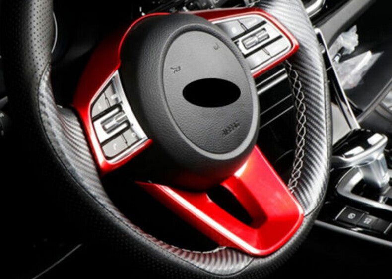 for Kia Seltos 2020-2023 Red Inner Car Steering Wheel button Frame cover trim 2x