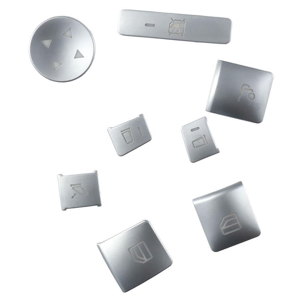 14pcs Silver Window Switch Button Trim Cover