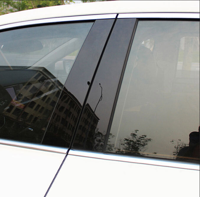 Gloss Black PC Window BC-Pillar Post Decoration Trim for Cadillac CT6 2016-2019