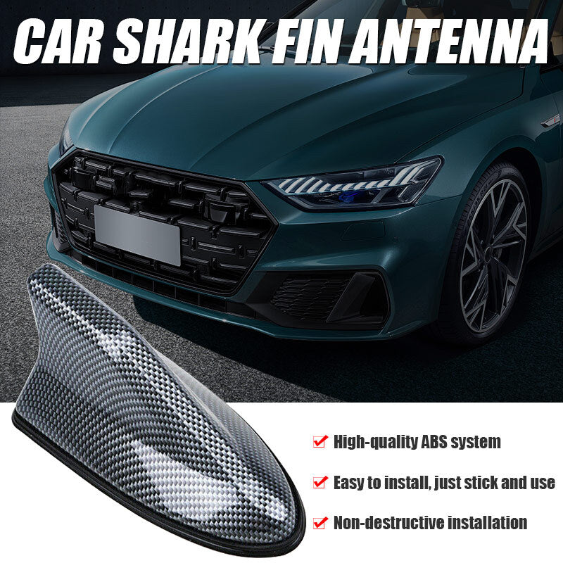 Carbon Fiber Car Roof FM/AM Radio Accessories Shark Fin Antenna Aerial Cover US