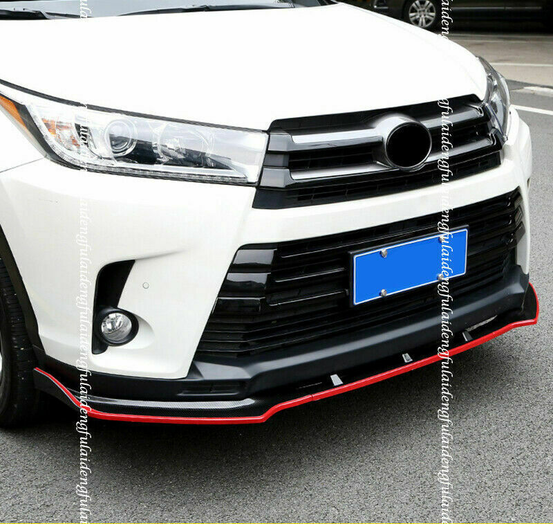 3X Front Bumper Lower Lip Spoiler Splitter Trim for Toyota Highlander 2017-2019